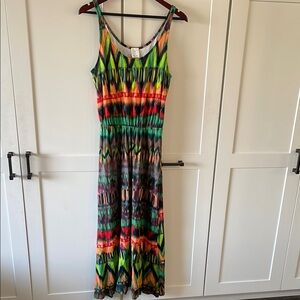 Ella Moss Green and Red Sleeveless Sundress
